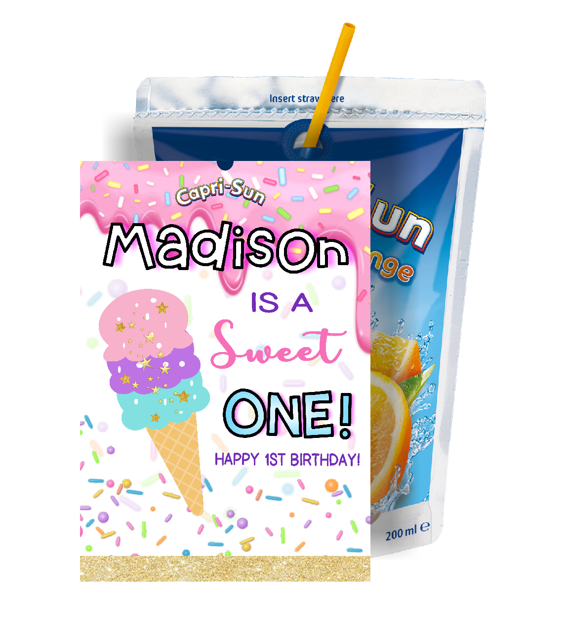 Ice Cream Sweet One Birthday Party Favors Supplies and Ideas