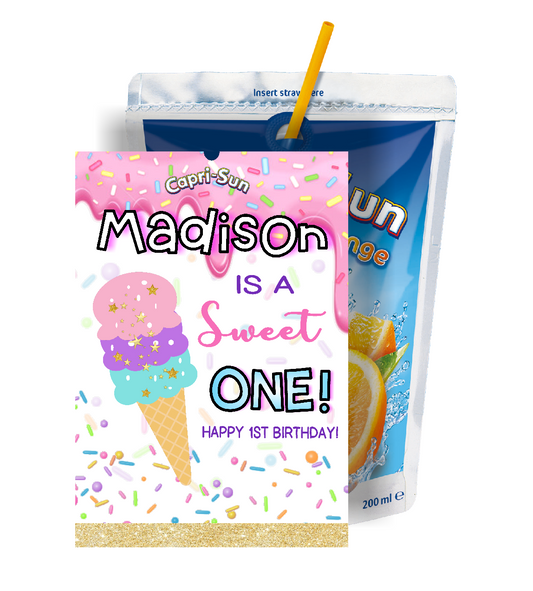 Ice Cream Sweet One Birthday Party Favors Supplies and Ideas