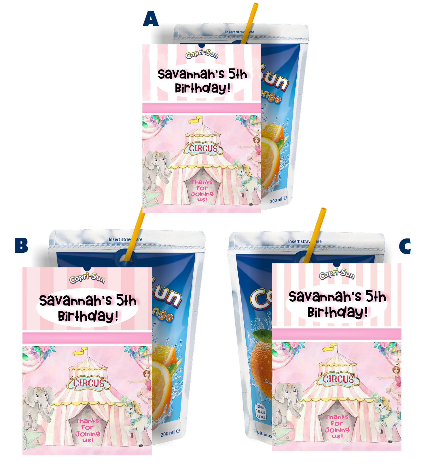 Pink Circus Birthday Party Favors Supplies and Ideas