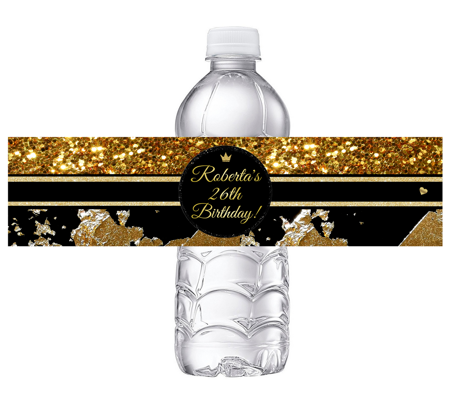 Gold Chanel Baby Bridal Shower Wedding Water Bottle Labels