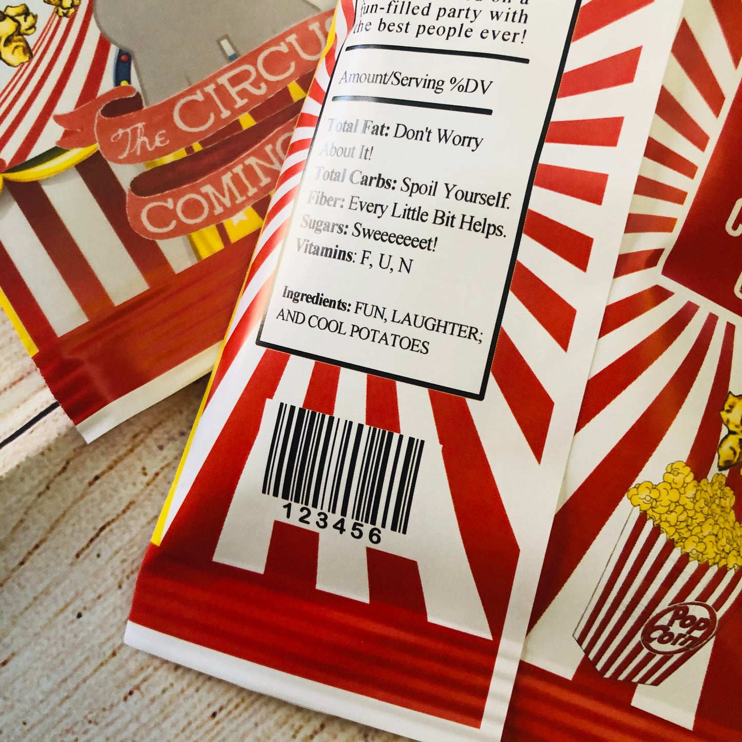 Party Favors Circus Elephant Carnival Fair Potato Chip Bags Birthday  Wrappers Personalized Supplies