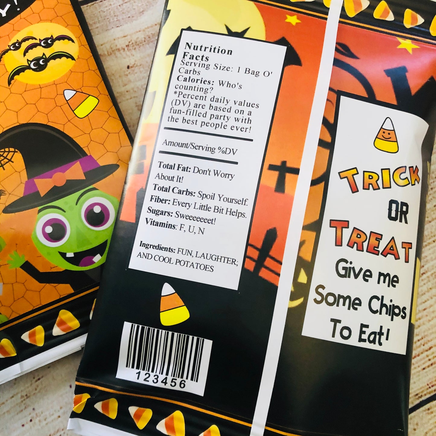 Party Favors Halloween Potato Chip Bags Class/Birthday Any  Chips Wrappers Personalized Supplies