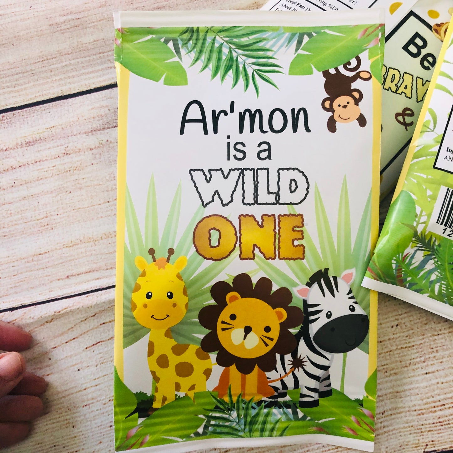 Party Favors Baby Animal Safari Wild One Potato Chip Bags Birthday  Chips Personalized Supplies