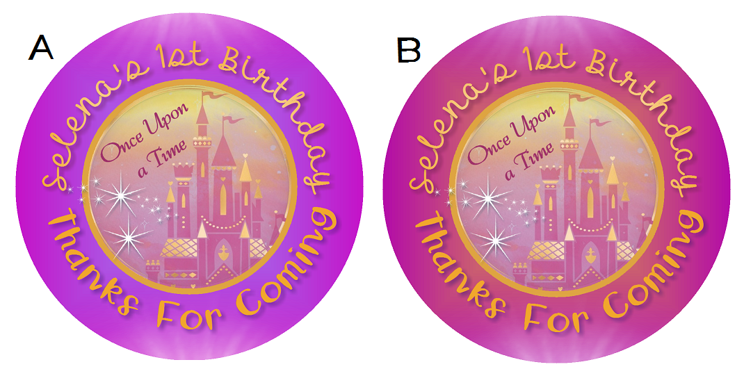 Party Favors Princess Once Upon a Time Castle Purple Pink Gold Personalized Birthday Round  Stickers  Supplies Labels