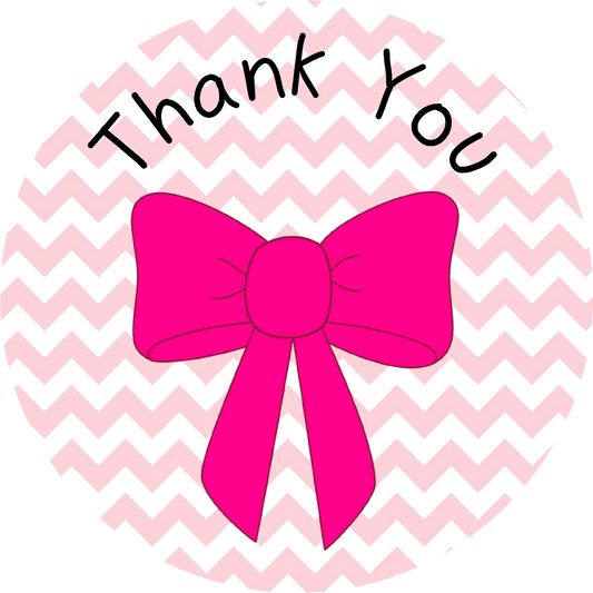 Thank You For Your Purchase Pink Bow Round Merchandise Small Business Stickers Supplies Labels