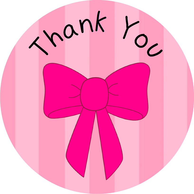 Thank You For Your Purchase Pink Bow Round Merchandise Small Business Stickers Supplies Labels