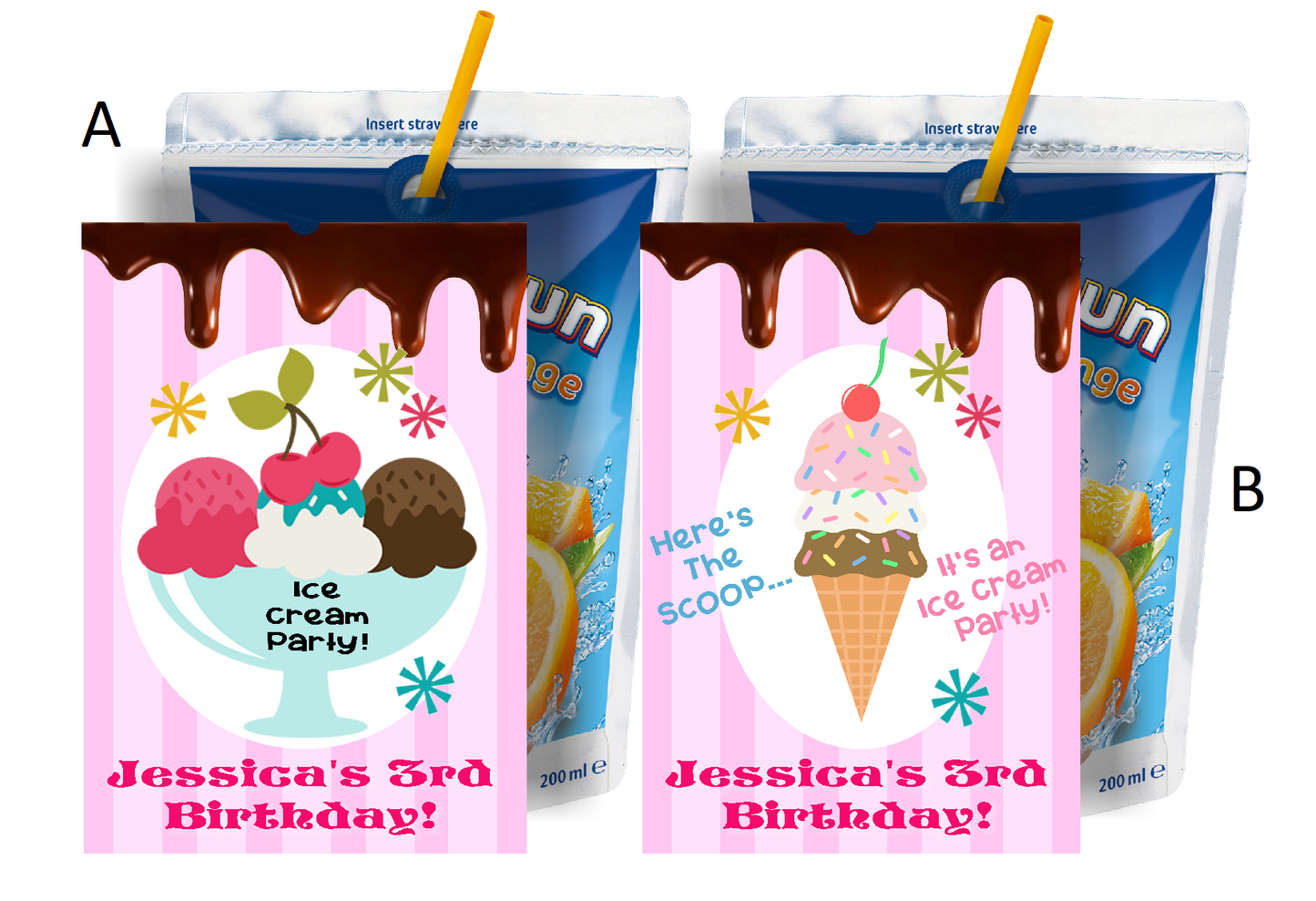 Pink Ice Cream Cones Birthday Party Favors Supplies and Ideas