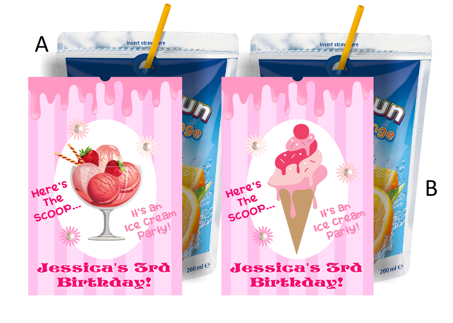 Pink Ice Cream Birthday Party Favors Supplies and Ideas