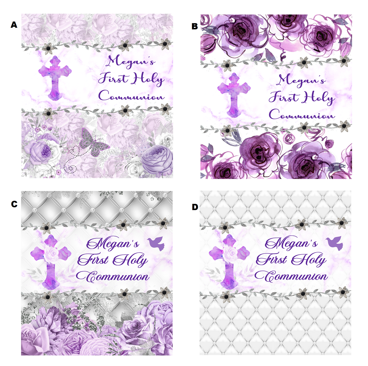 Purple White and Silver Party Favors Baptism Baby Girl Christening Hershey Bar Wrappers w/ foils Supplies Personalized Unique ideas