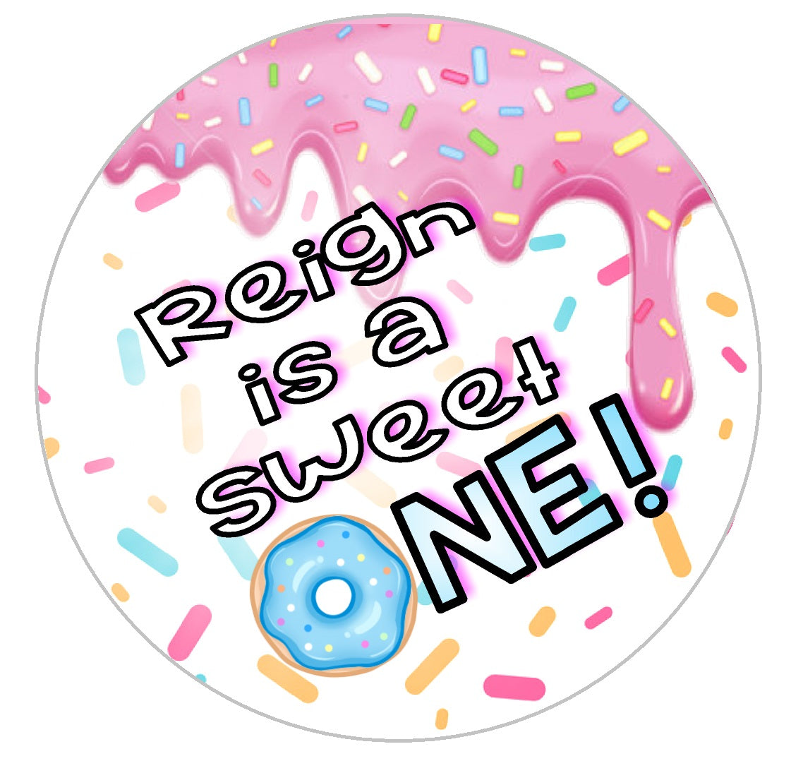 Party Favors Sweet One Donut Donuts Theme Personalized Birthday Round  Stickers  Supplies Labels