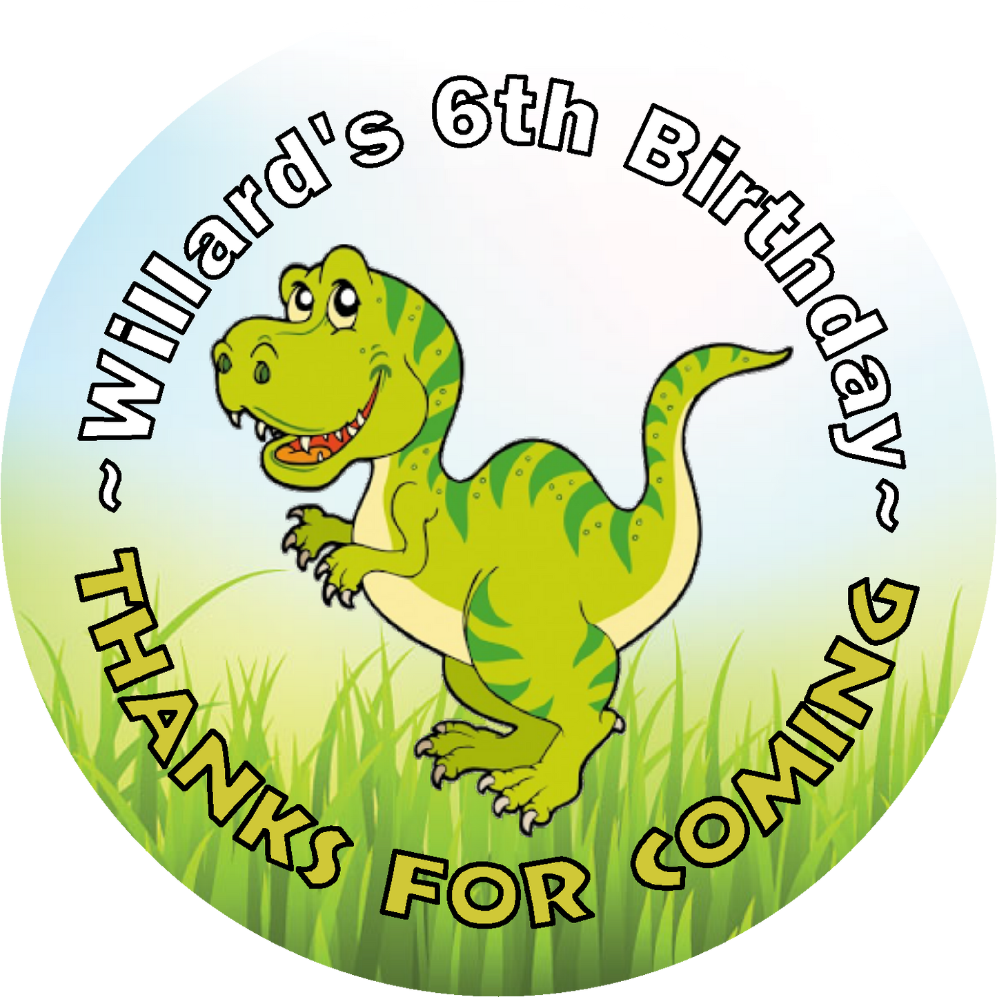 Cute Dinosaur Dinosaurs Birthday Party Favors Personalized Round Stickers Supplies Labels ideas