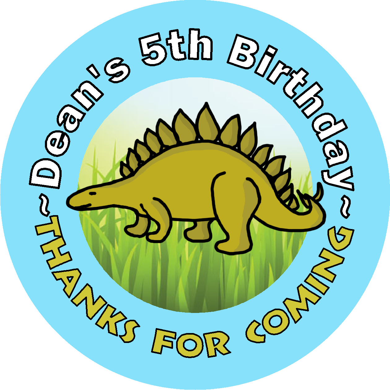 Cute Dinosaur Dinosaurs Birthday Party Favors Personalized Round Stickers Supplies Labels ideas