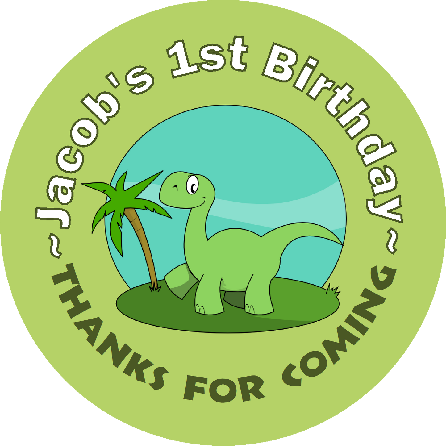 Cute Dinosaur Dinosaurs Birthday Party Favors Personalized Round Stickers Supplies Labels ideas