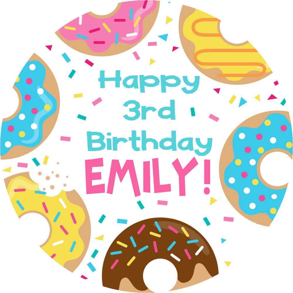 Party Favors Donut Donuts Theme Personalized Birthday Round  Stickers  Supplies Labels