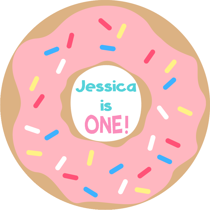 Party Favors Donut Donuts w/ sprinkles Personalized Birthday Round  Stickers  Supplies Labels