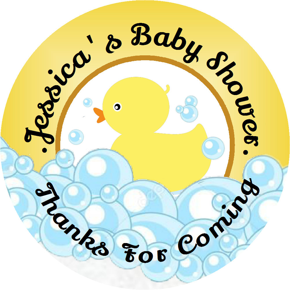 Party Favors Rubber Duck Ducky Ducks Personalized Baby Shower Round  Stickers  Supplies Labels