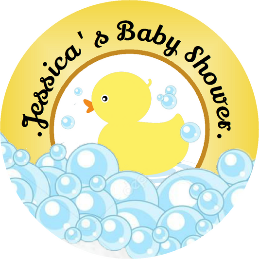 Party Favors Rubber Duck Ducky Ducks Personalized Baby Shower Round  Stickers  Supplies Labels