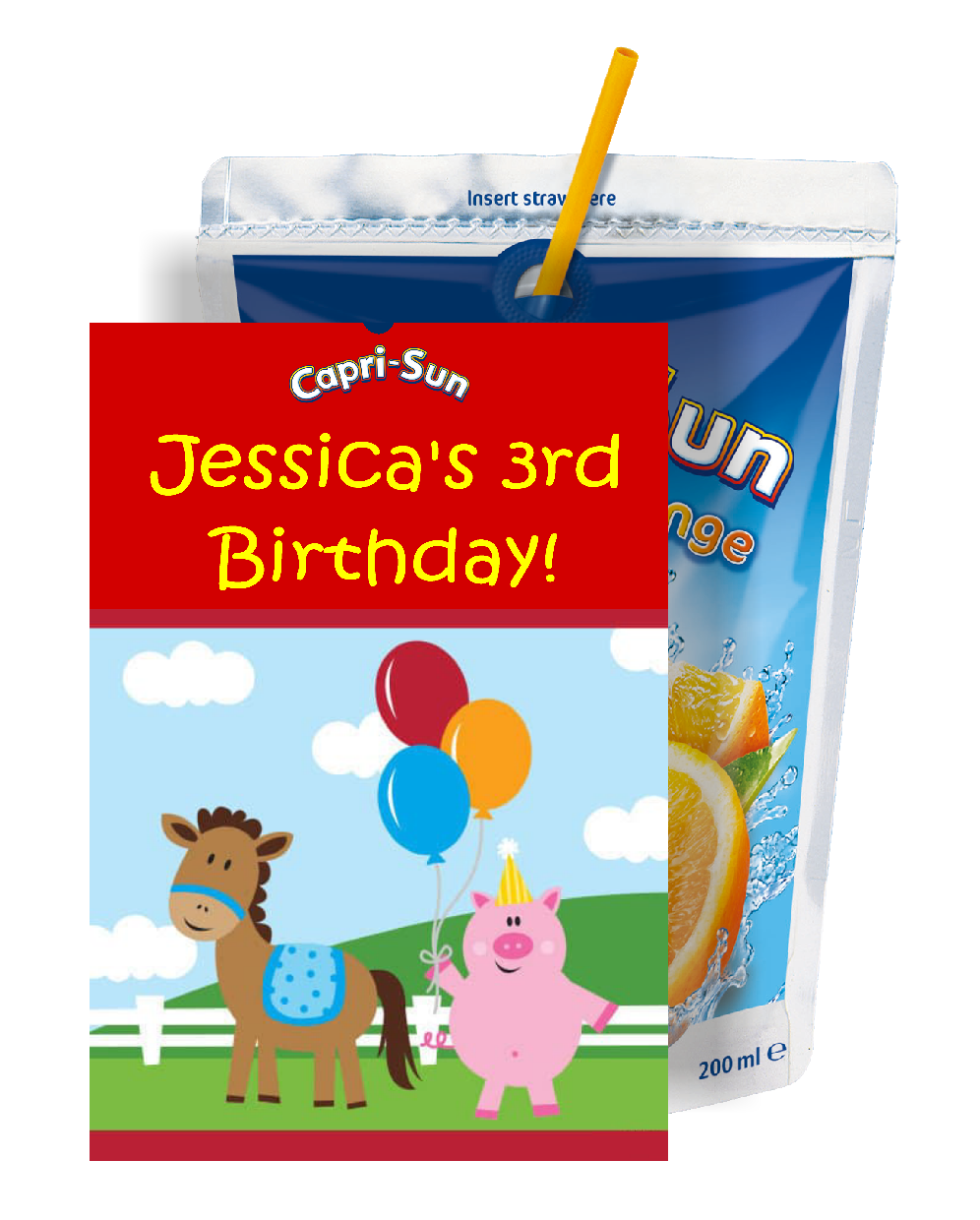 Farm Animals Barn Yard Party Favors Birthday Capri Sun Labels Personalized Supplies ideas