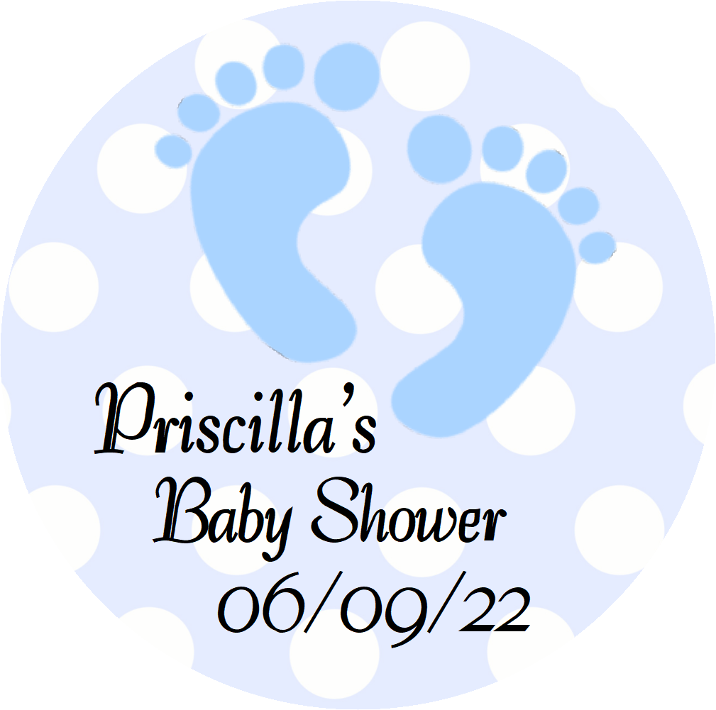 Blue Footprints Boy Party Favors Personalized Baby Shower Round Stickers Supplies Labels ideas