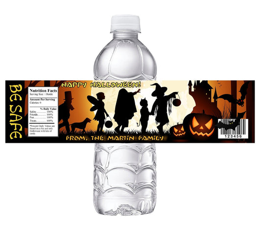 Halloween Party Favors Water Bottle Labels Ideas Supplies Decor