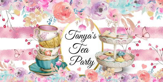 Floral Tea Party Watercolors Party Favors Stickers Gable Box Favor Bags Labels Personalized Rectangle Birthday Supplies ideas