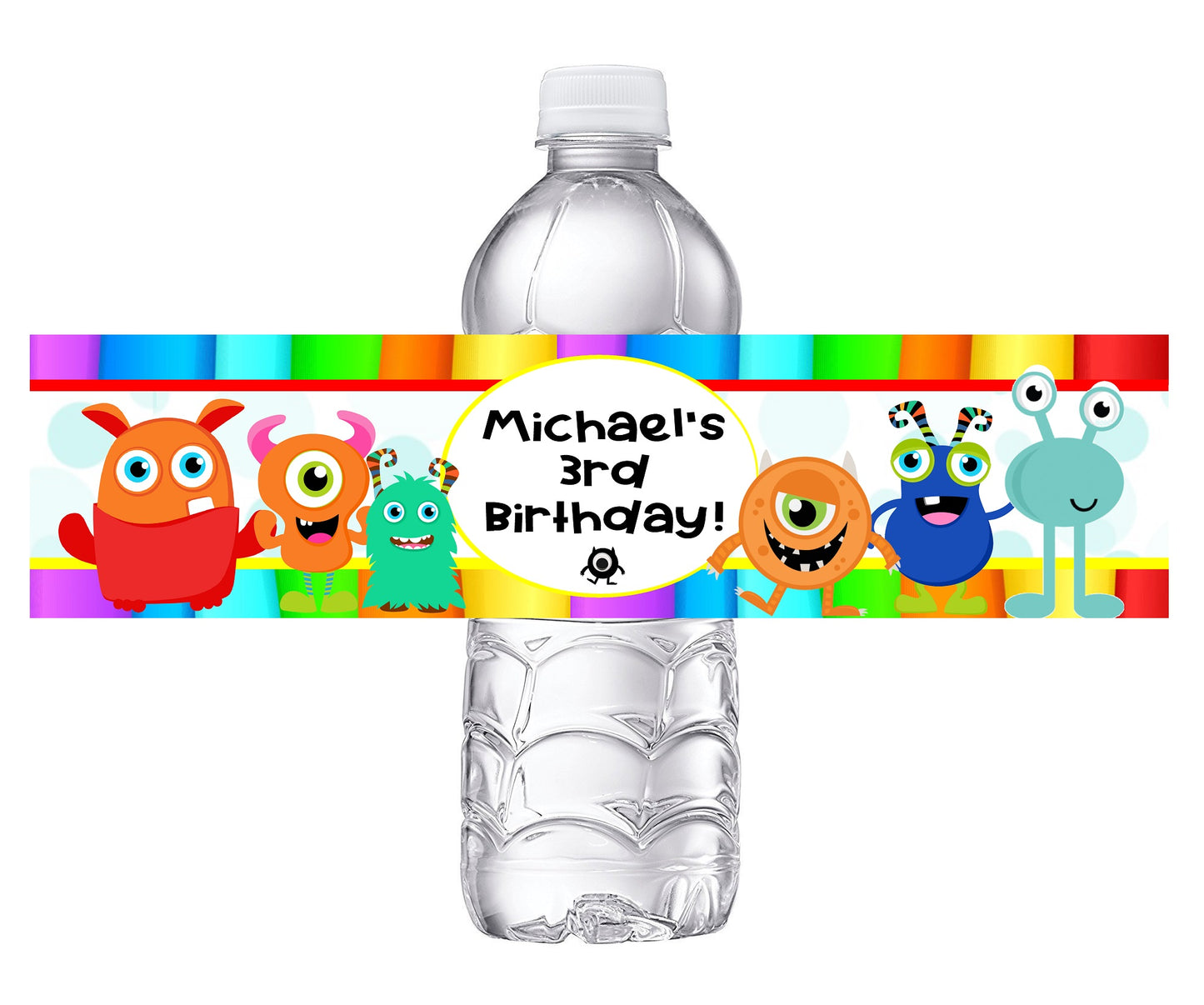 Cute Colorful Monsters Birthday Party Favors Water Bottle Labels Ideas Supplies Decor