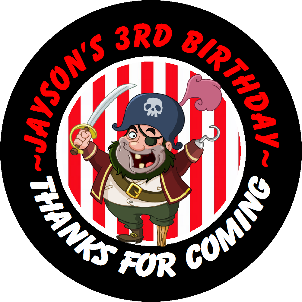 Party Favors Pirate Ship Cute Pirates Personalized Birthday Round  Stickers  Supplies Labels