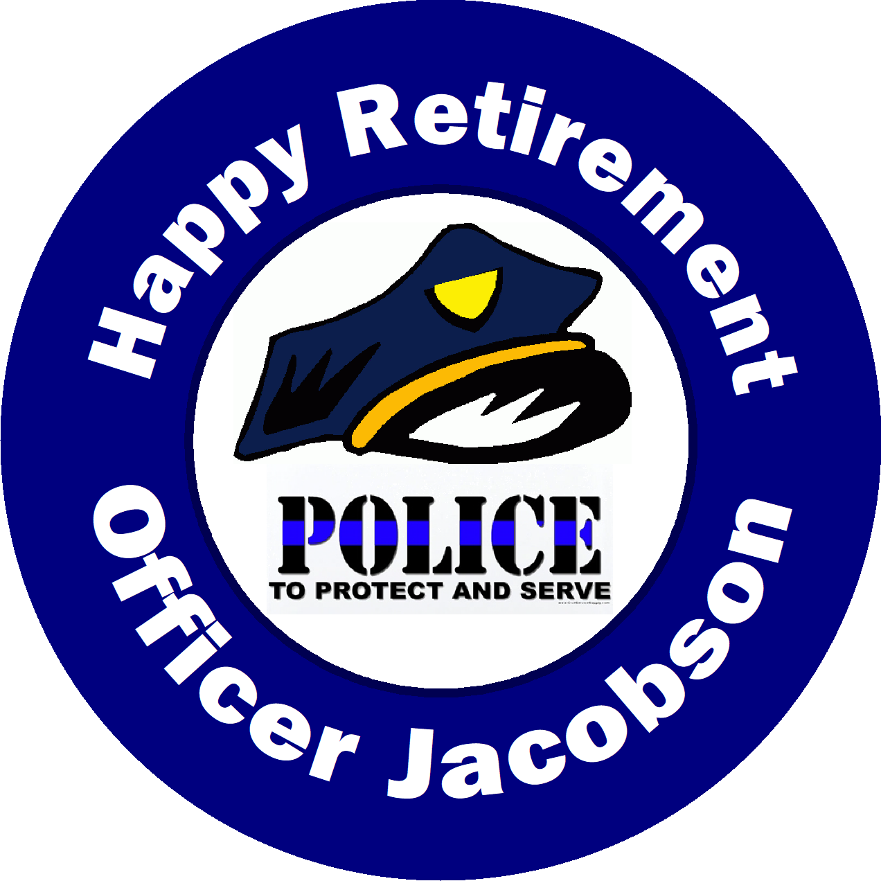 Police Officer Cop Retirement Party Favors Personalized Round Stickers Supplies Labels ideas