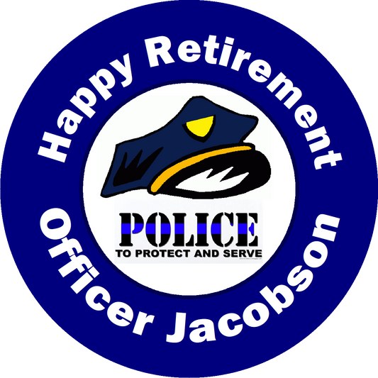 Police Officer Cop Retirement Party Favors Personalized Round Stickers Supplies Labels ideas