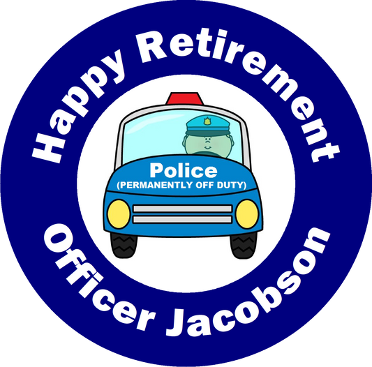 Police Officer Cop Retirement Party Favors Personalized Round Stickers Supplies Labels ideas