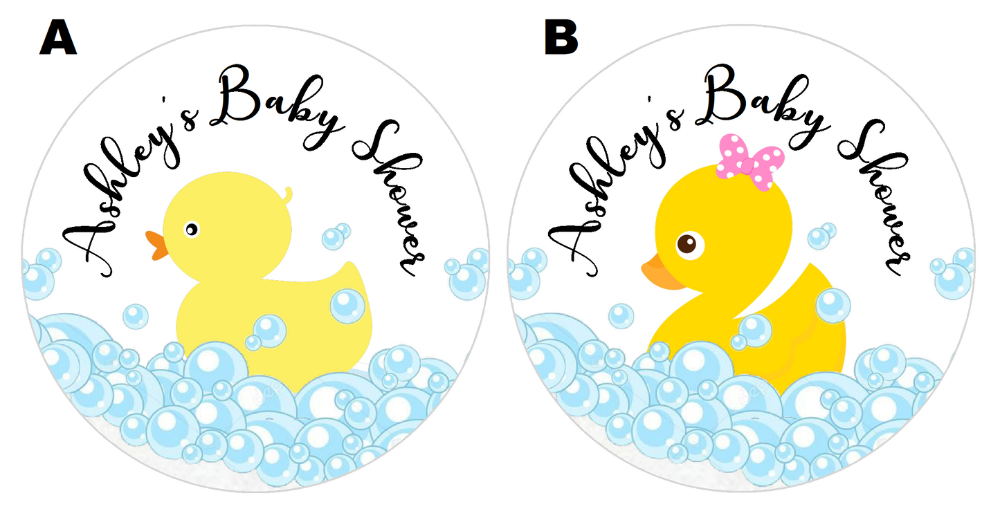 Party Favors Rubber Duck Ducky Ducks Personalized Baby Shower Round  Stickers  Supplies Labels