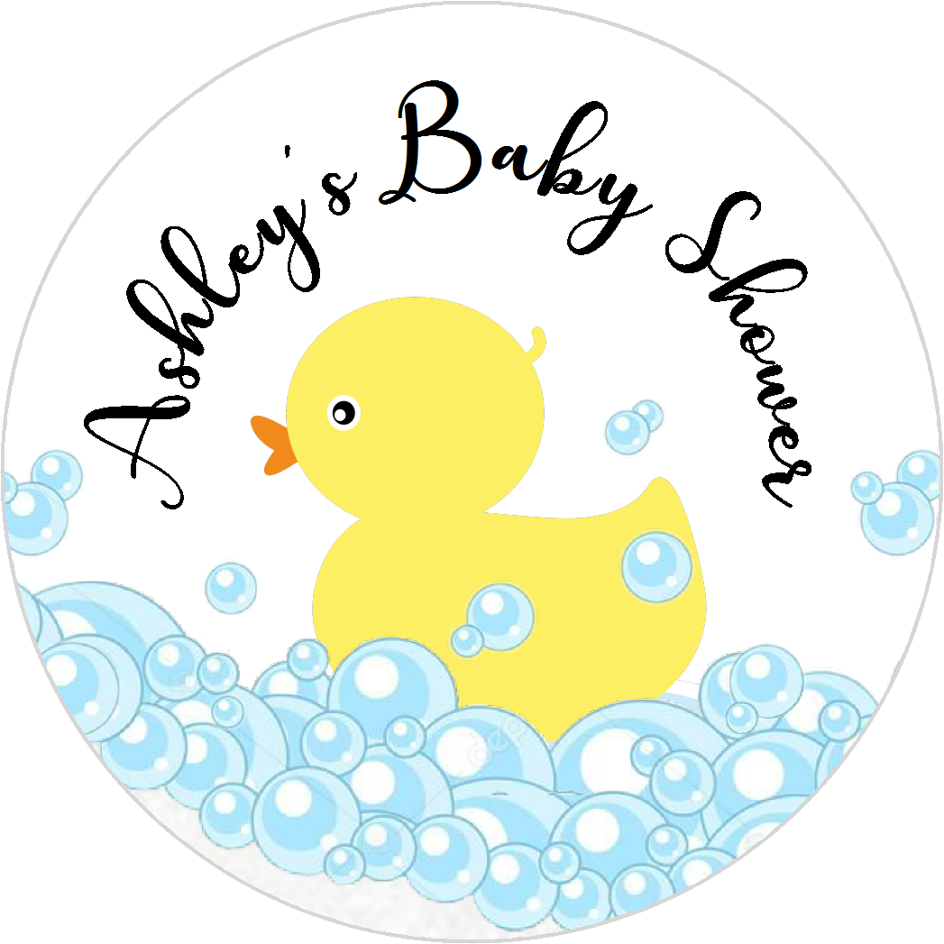 Party Favors Rubber Duck Ducky Ducks Personalized Baby Shower Round  Stickers  Supplies Labels