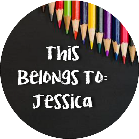 Personalized Art Colored Pencils  Round Property School Class Stickers This Belongs To Supplies Labels Name Tag Tags