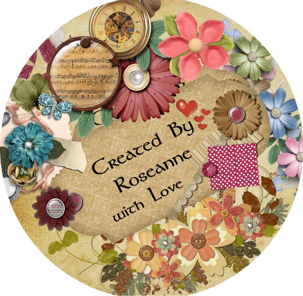 Created Made with Love Scrapbook Craft Crafting Personalized Round Stickers Supplies Labels