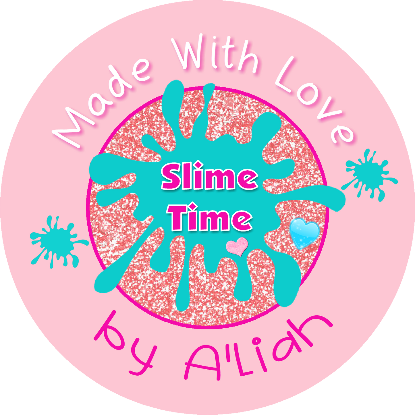 Pink Homemade Slime Labels Personalized Round Stickers Supplies Labels