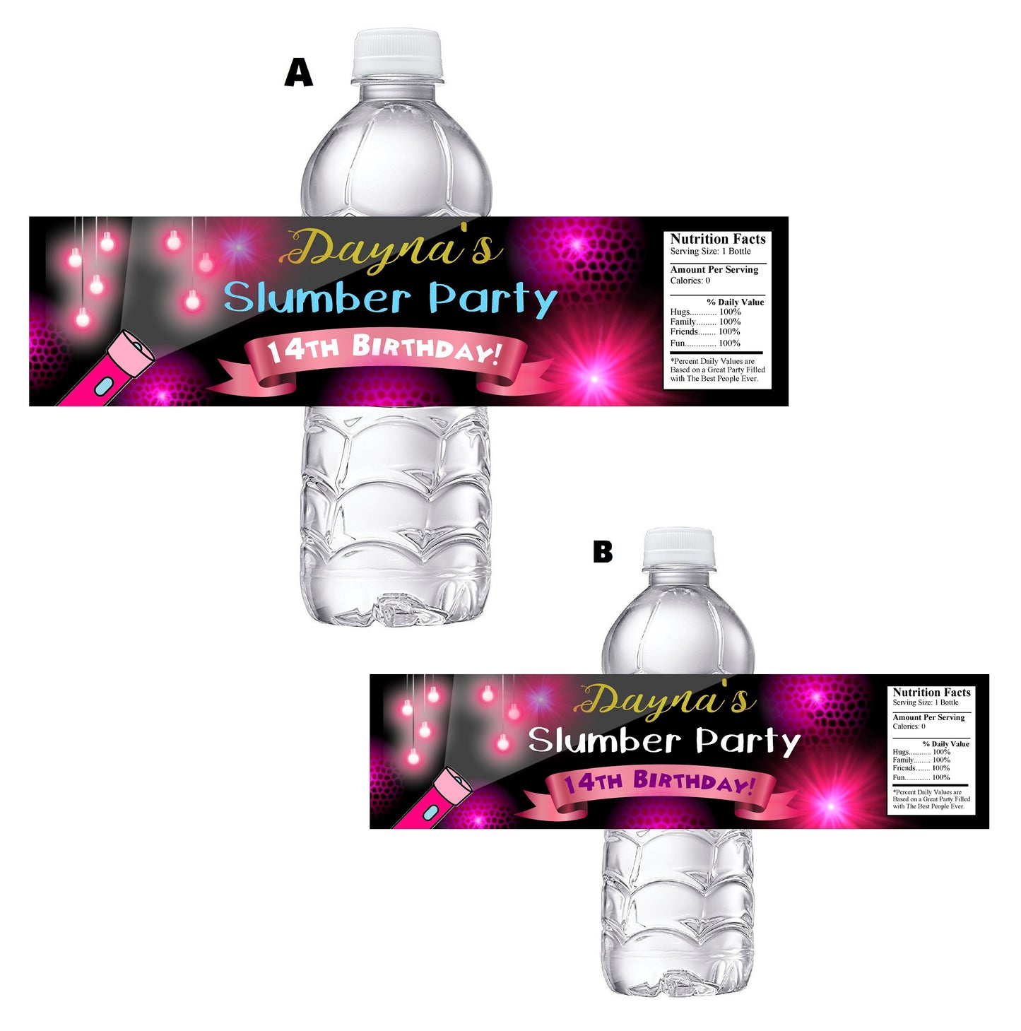 Slumber Sleepover Birthday Party Favors Water Bottle Labels Ideas Supplies Decor