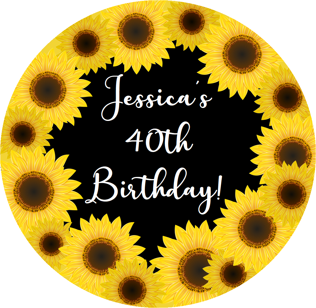 Sunflowers Sunflower Birthday Party Favors Personalized Round Stickers Supplies Labels ideas