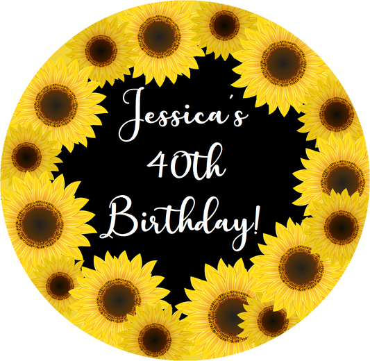 Sunflowers Sunflower Birthday Party Favors Personalized Round Stickers Supplies Labels ideas