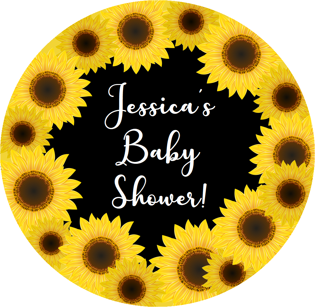 Sunflower Sunflowers Party Favors Personalized Baby Shower Round Stickers Supplies Labels ideas