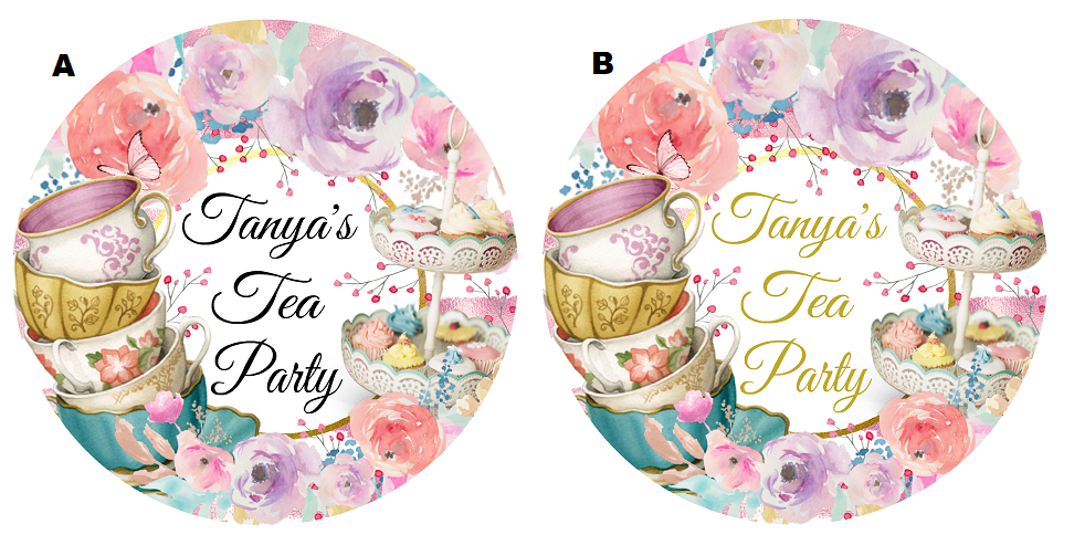 Tea Party Floral Watercolors Birthday Bridal Baby Shower Party Favors Personalized Round Stickers Supplies Labels ideas