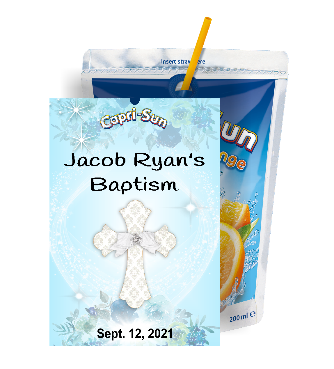 Boy's Blue and White Cross Baptism Christening Party Favors Supplies and Ideas