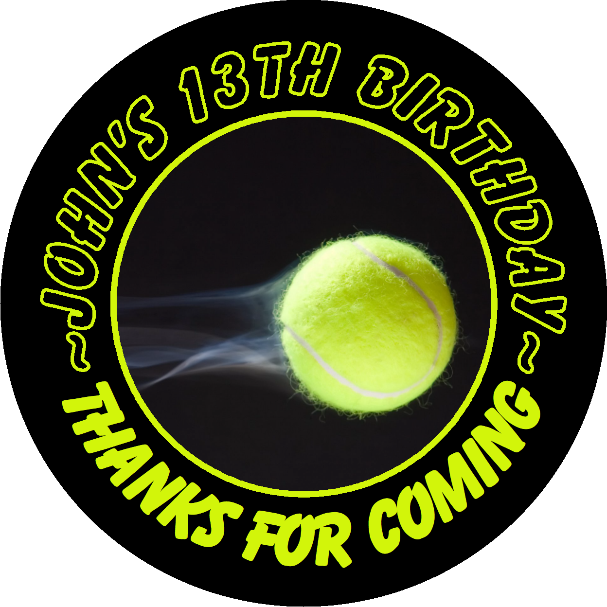 Tennis Racket Ball Birthday Party Favors Personalized Round Stickers Supplies Labels ideas