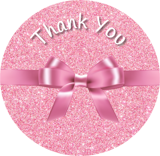 Thank You For Your Purchase Pink Bow Round Merchandise Small Business Stickers Supplies Labels