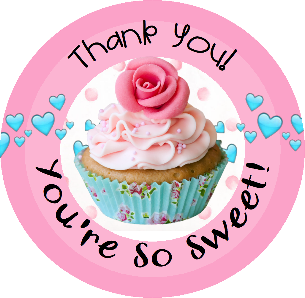 Personalized Cupcake Bakery Thank You For Your Purchase Round Merchandise Sales Stickers Supplies Labels