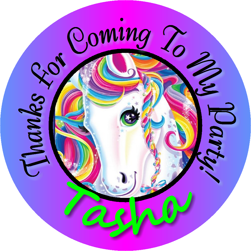 Party Favors Rainbow Unicorn Purple Green Personalized Birthday Round  Stickers  Supplies Labels