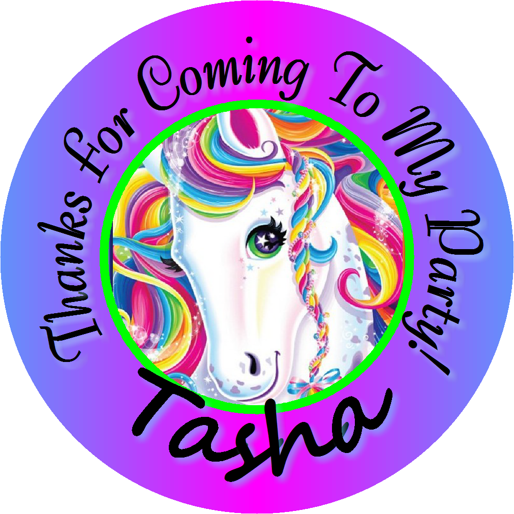 Party Favors Rainbow Unicorn Purple Green Personalized Birthday Round  Stickers  Supplies Labels