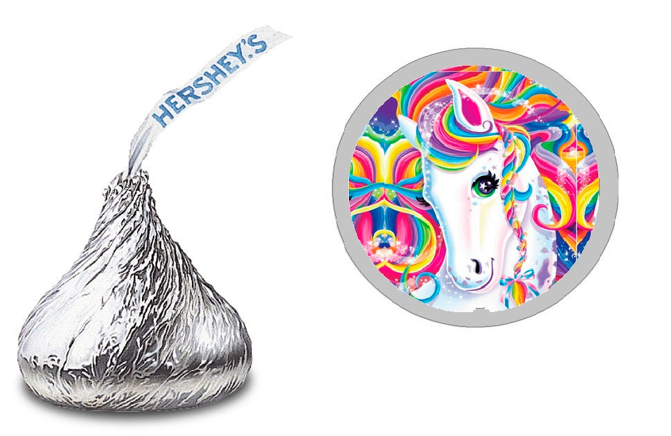 Party Favors Rainbow Unicorn  Hershey Chocolate Candy Kiss Labels Stickers Birthday Baby Shower Favors