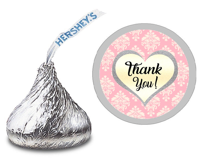 Party Favors Dusty Rose Pink Silver White Glitter Brocade Hershey Kiss Kisses Labels Stickers Birthday Wedding Bridal Baby Shower Graduation   Supplies Favors