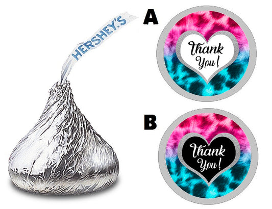 Party Favors Hot Pink Silver Black White Teal Turquoise Blue Leopard Print Hershey Kiss Labels Stickers Birthday Wedding Bridal Baby Shower Graduation   Supplies Favors